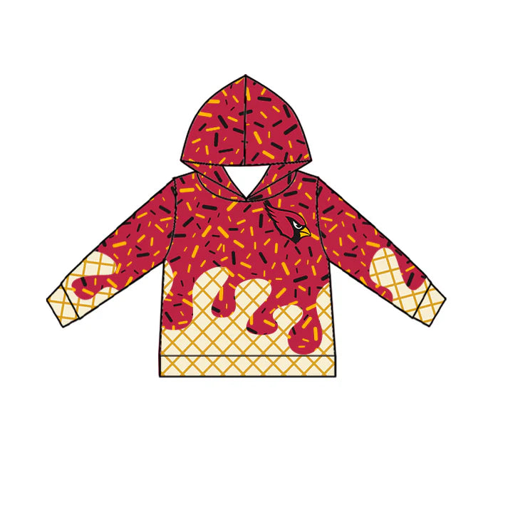 7.8 Custom Moq 3 Baby Boys Long Sleeves CARDINALS Team Hoodies Top