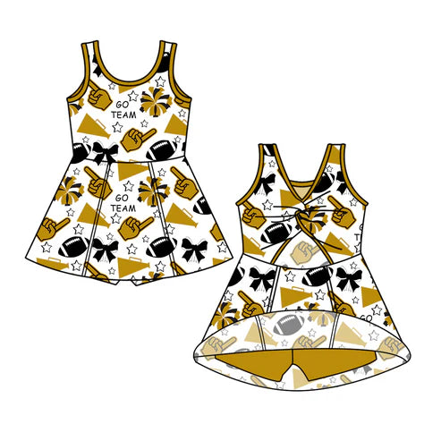 6.25 Custom Moq 3 Baby Girls Sleeveless Vanderbilt Team Skorts Knee Length Dress