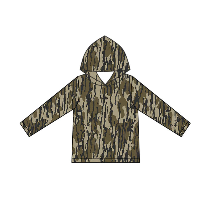 6.11 BT0920 Baby Boys Bottomland Camo Long Sleeve Hooded Tops Preorder