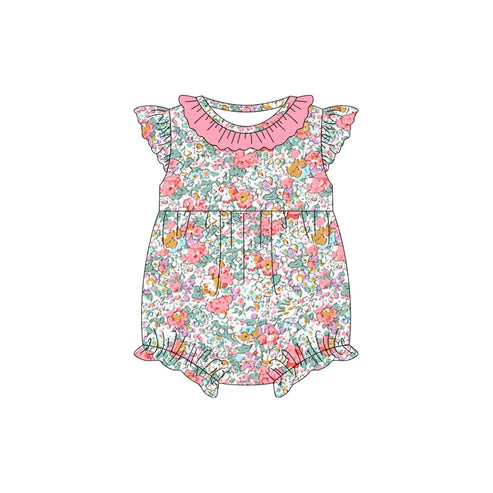 Baby Infant Girls Light Pink Flowers Rompers preorder