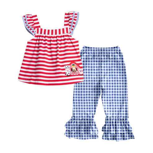 6.30 NO MOQ sales GSPO2023 Pre-order baby girls clothes short sleeve pants sets