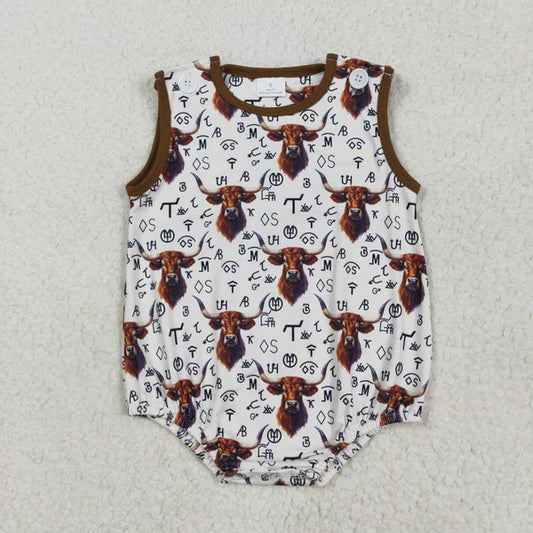 5.3 SR2699 Baby Infant Boys Western Cow Branded Romper