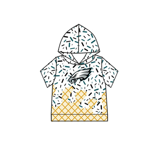 7.8  Custom Moq 3 Baby Boys EAGLES Short Sleeves Drip Team Hoodies Top