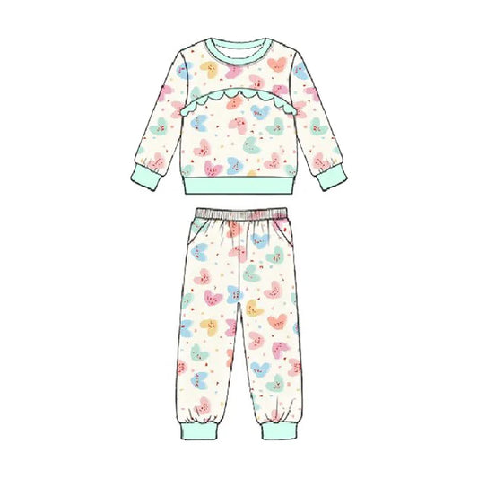 12.4 MOQ:5pcs GLP3215 pre-order toddler girl clothes love print girl Valentine set
