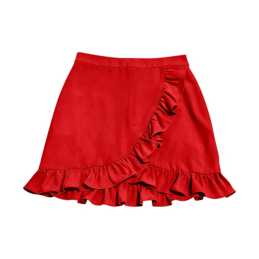 12.24 MOQ：5pcs GLK0230 pre-order baby girls clothes red print girl yoga shots skirt