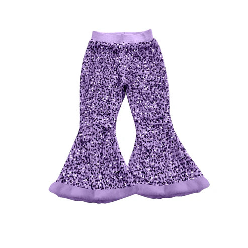 7.26 P0800 Baby Girls Lavender Sequin Bell Bottom Pants Preorder