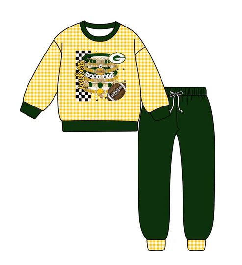 10.9 Custom Moq 5 Baby Boys Green G Plaid Top Pants Team Clothes Sets
