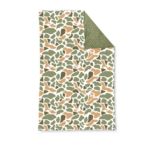 8.22 BL0223 Baby Kids Green Yellow Camo Western Blankets Preorder
