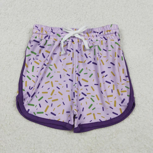 10.30 SS0656 Baby Girls Mardigras Sprinkles Team Shorts Bottom