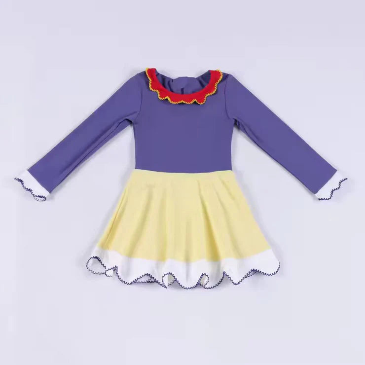 11.22 MOQ:5pcs GLD1521 pre-order toddler girl clothes mardi gras print girl winter yoga dress