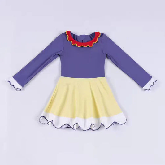11.22 MOQ:5pcs GLD1521 pre-order toddler girl clothes mardi gras print girl winter yoga dress