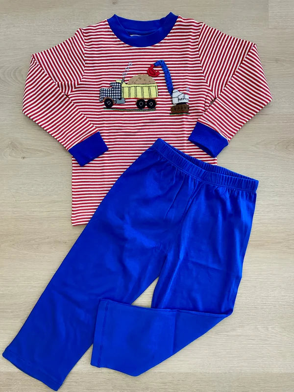 5.27 BLP0948 Baby Boys Tractor Digger Top Pants Clothes Sets Preorder