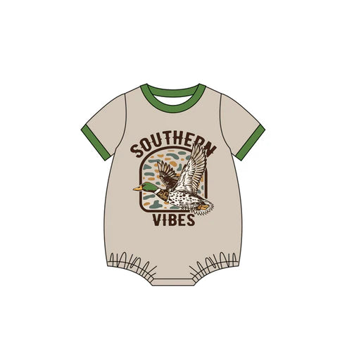 6.19 SR3092 Baby Boys Short Sleeves Duck Southern Vibes Rompers Preorder