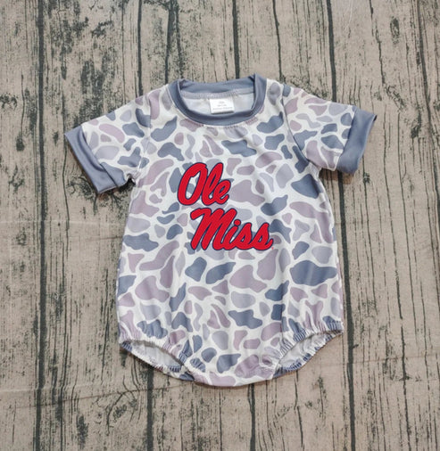 10.29   Custom Moq 8 Baby Infant Boys Camo Ole Miss Team Rompers