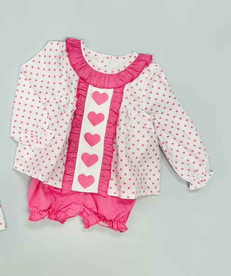 11.20 MOQ：5pcs GLS0062 pre-order toddler girl clothes heart girl Valentine summer set