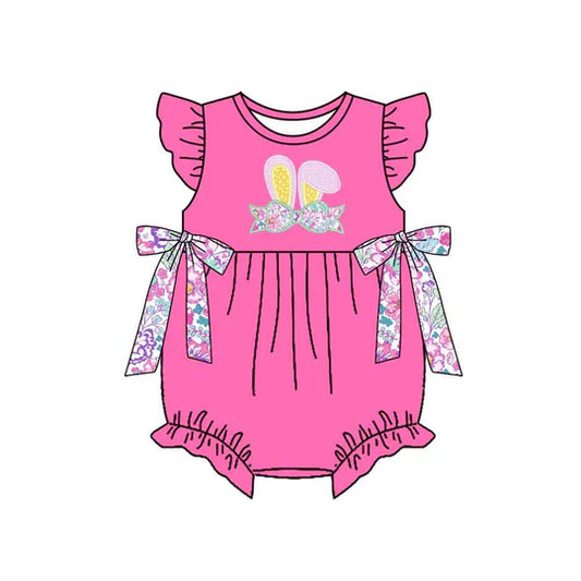 12.15 MOQ:5pcs SR3764 pre-order baby girl clothes bunny print toddler girl easter summer bubble