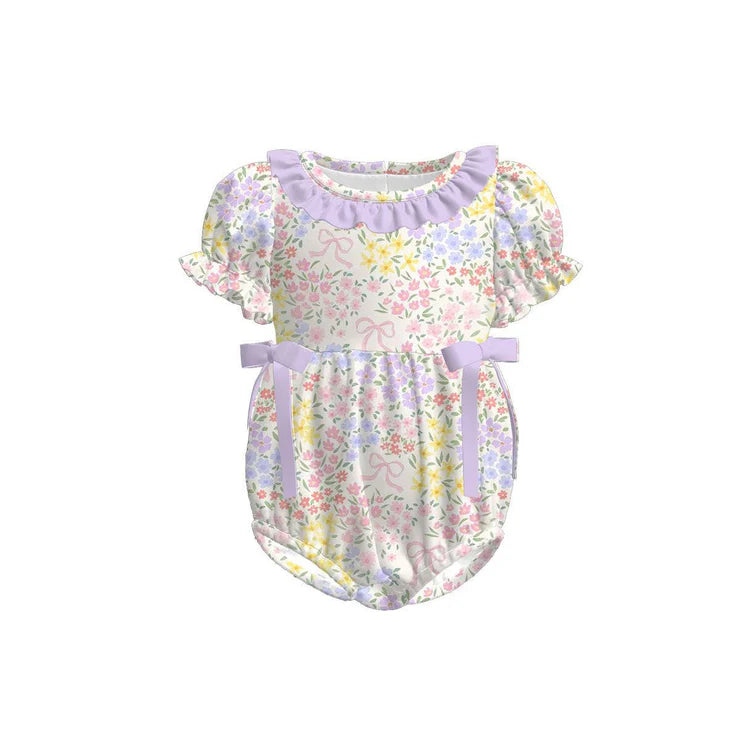 12.4 MOQ:5pcs SR3692 pre-order baby girl clothes floral print girl summer bubble