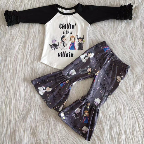 rts no moq 6 A28-27 Black Cartoon Print Set