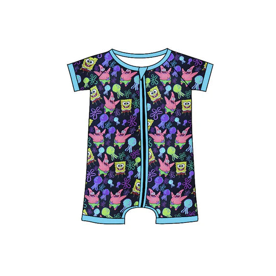 12.18 Custom order MOQ 3pcs each design baby boy clothes cartoon zipper boy summer romper 5