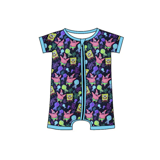 12.18 Custom order MOQ 3pcs each design baby boy clothes cartoon zipper boy summer romper 5