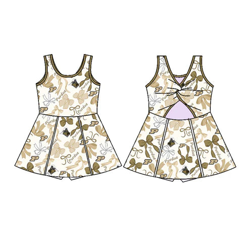 6.10 Custom Moq 3 each item Sibling Baby Girls Purdue Team Dresses Clothes Sets