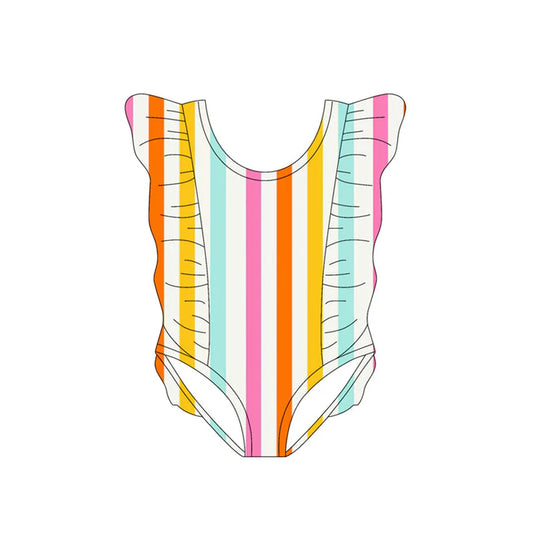 11.14 MOQ:5pcs S0616 pre-order baby girl clothes stripe girl summer swimsuit beach wear