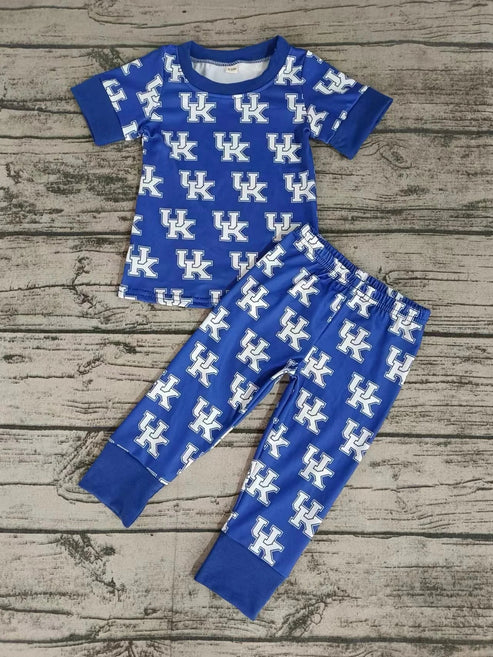 5.7 Baby Boys Blue Team UK Top Pants Pajamas Clothes Sets order preorder (moq 3)