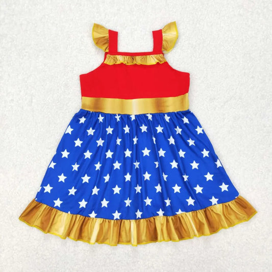 3.21 GSD1877 RTS TODDLER CLOTHES 4TH OF JULY BABY GIRL SUMMER DRESS