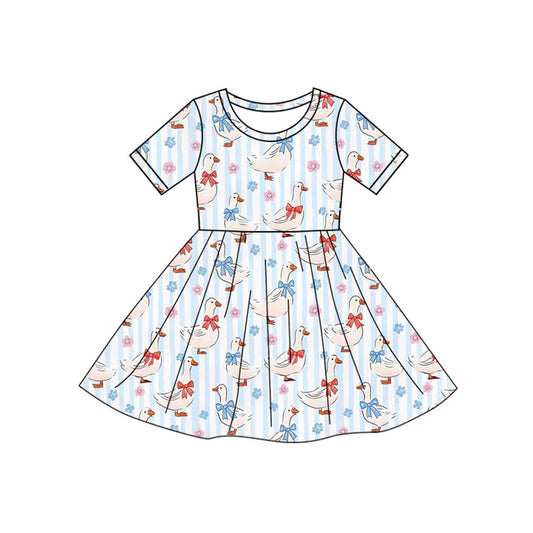 11.20 MOQ:5pcs GSD3138 pre-order toddler girl clothes goose girl 4th of July summer dress