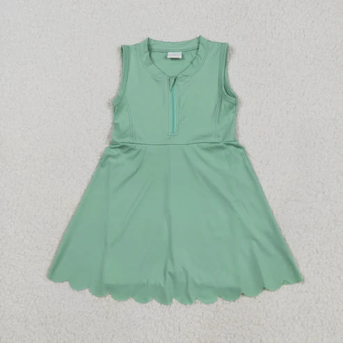 5.21 GSD2089 Baby Girls Light Green Yoga Zip Active Wear Skort Knee Length Dress