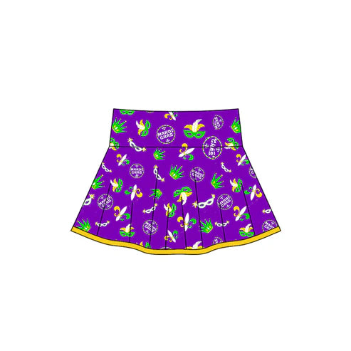10.28 GLK0165 Baby Girls Mardigras Anchors Masks Yoga Skirt Shorts Bottom Preorder