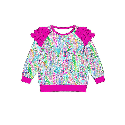 5.24 GT0765 Baby Girls Dark Pink Seaweed Long Sleeve Tee Shirts Tops Preorder