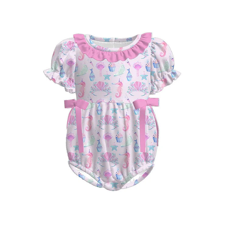 12.4 MOQ:5pcs SR3693 pre-order baby girl clothes floral print girl summer bubble