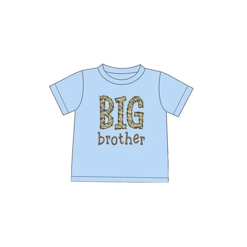 3.20 BT1205 Baby Boys Blue Short Sleeves Camo Big Brother Tee Shirts Top Preorder