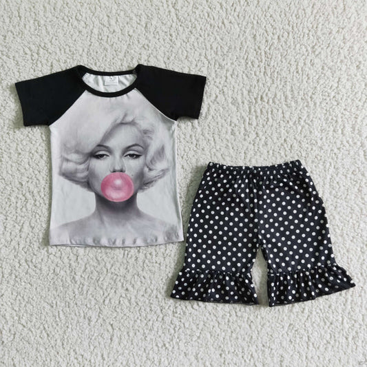 5.22 A5-3 Monroe Blowing Bubbles Black Polka Dot Suit