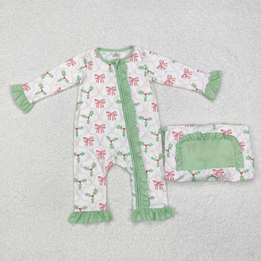 3.13 LR1344 RTS baby girl clothes bows girl winter christmas romper-bamboo
