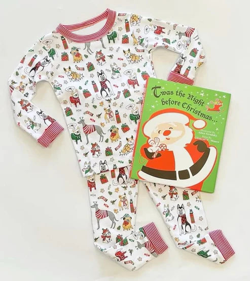 6.3 BLP0994 Baby Boys Christmas Dogs Shirt Pants Pajamas Clothes Sets Preorder