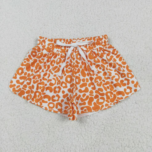 6.2 SS0584 Baby Girls Orange Leopard Summer Shorts Bottoms
