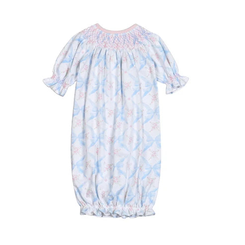 4.11  NB0045 Baby Newborn Bows Floral Long Ruffle Sleeves Gowns preorder