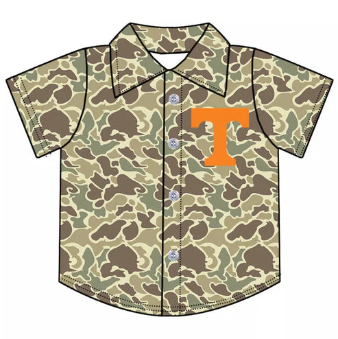 10.8 Custom Moq 5 Baby Boys TN Team Camo Short Sleeve Button Shirt Tops