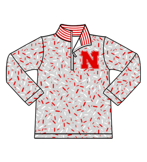 10.16Custom Moq 8 Baby Boys Grey Sprinkles Zipper N Team Pullovers Top