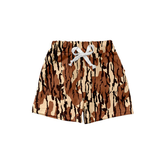 L-3.5SS0446 Baby Boys Brown Bottomland Camo Shorts Bottoms Preorder