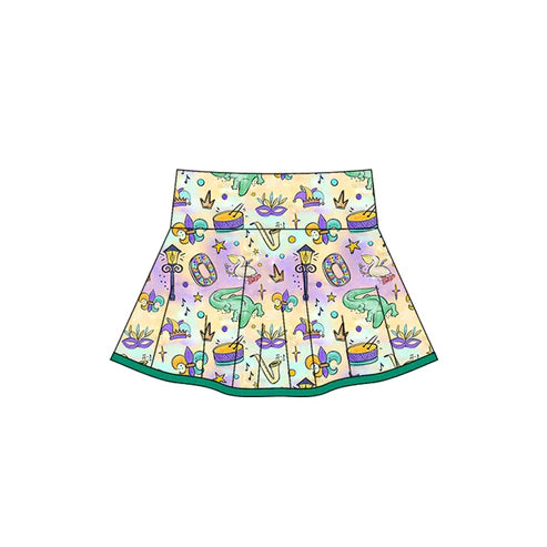10.28 GLK0163 Baby Girls Mardigras Anchors Crocodiles Yoga Skirt Shorts Bottom Preorder