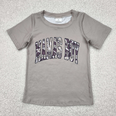 5.10 BT1186 Baby Boys Light Green Mama's Boy Camouflage Short Sleeve Tee Shirts Tops