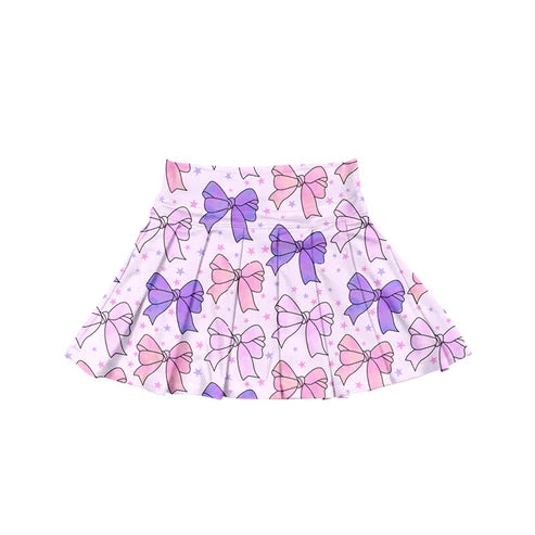 7.1 no moq GLK0119 pre-order baby girls clothes yoga bow purple Skirts dress