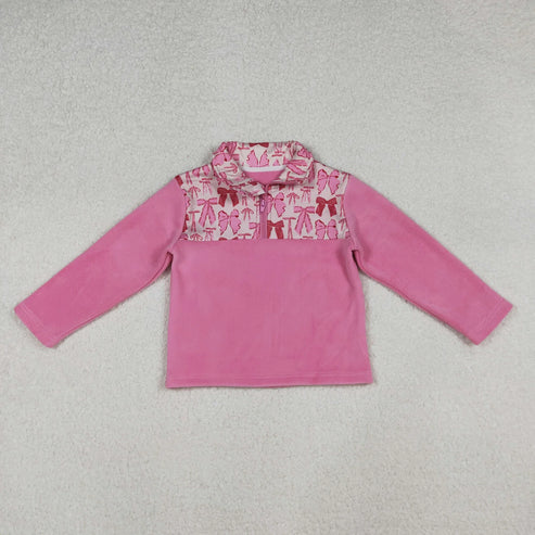 11.1 Sibling Baby Girls Pink Bows Plaid Button Pocket Shorts Pajamas Set Zipper Pullovers Top