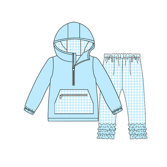 11.29 MOQ:5pcs GLP3210 pre-order baby girl clothes blue toddler girl yoga skirt outfit