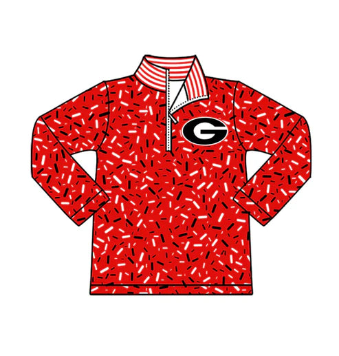 10.16 Custom Moq 8 Baby Boys Red Sprinkles Zipper G Team Pullovers Top