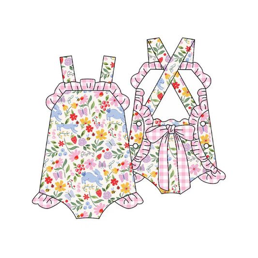 12.11 MOQ:5pcs SR3784 pre-order baby girl clothes floral print toddler girl summer bubble