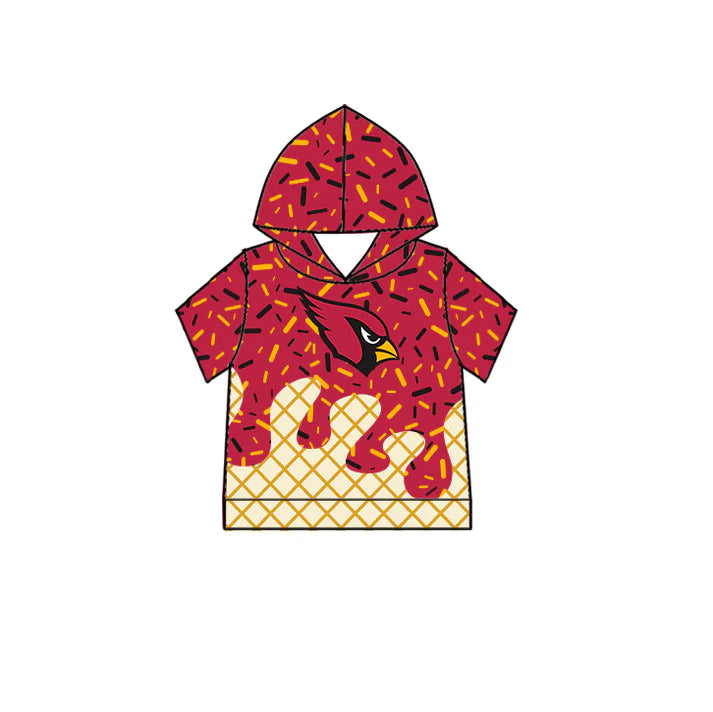 7.8 Custom Moq 3 Baby Boys CARDINALS Short Sleeves Drip Team Hoodies Top